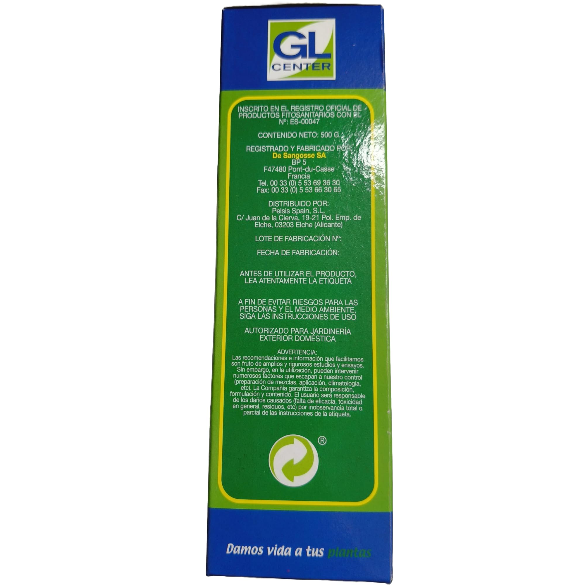 Genérico Antilimacos granulado 500gr. Anti Caracoles y babosas. Resistente a la Lluvia. Efecto Larga duracion. Listo para Usar.