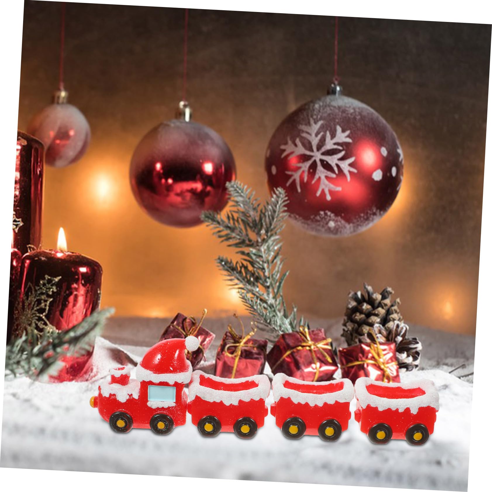 iplusmile 5 Set Ornamenti del treno di Natale Miniature Natività scena del villaggio di natale decorazioni natalizie per la casa delle bambole mini ornamenti Figurine in miniatura resina
