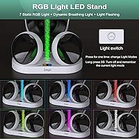 Vista 2 de FASTSNAIL Soporte de carga para Playstation VR2, auriculares verticales multifunción PS VR2 y controladores de sentido, estación de carga con 10