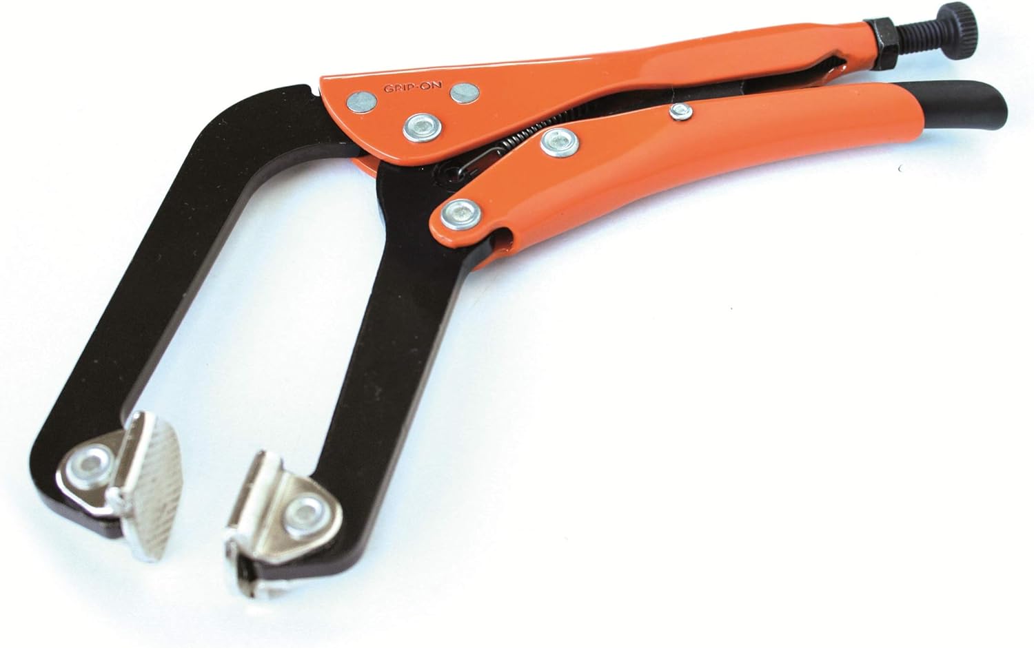 Grip-On 233A06 6-Inch Angled Self-Adapting Jaws Locking Pliers with Swivel Tips in Orange Epoxy