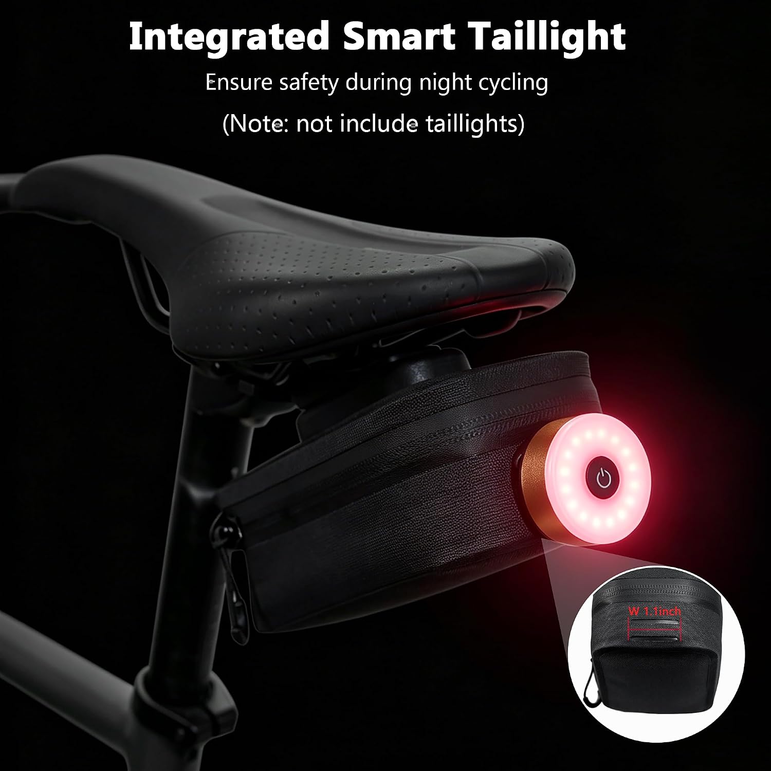 Magnetic Bike Seat Bag, Bicycle Saddle Bag Under Seat with Magnetic Quick-Release Buckle, Waterproof Zipper Bike Pouch for Mountain Road Bike Accessories, Easy to Access, Large