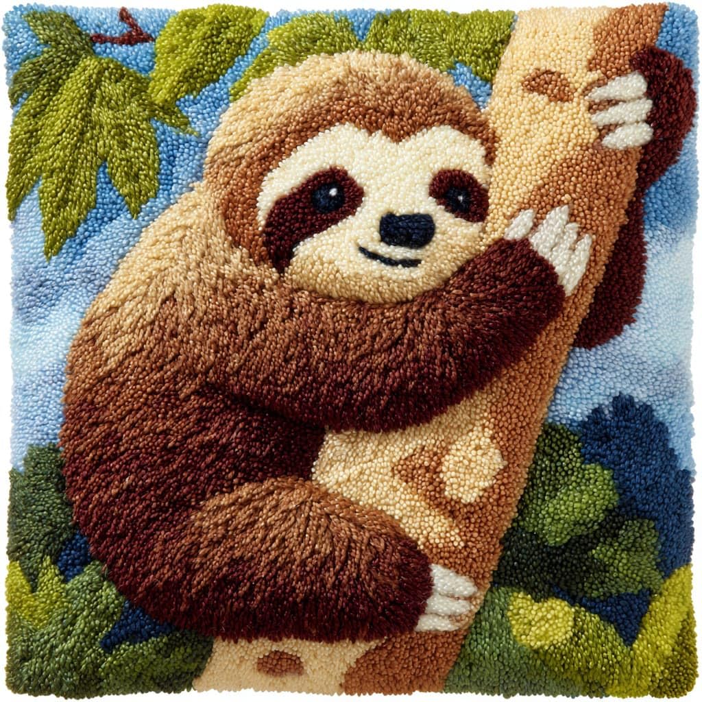 Henypt Latch Hook Cushion Kits Sloth