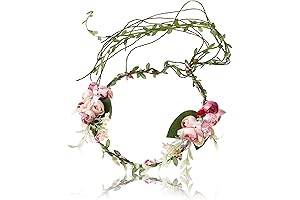 Adjustable Garland Headband with Lush Floral Vines