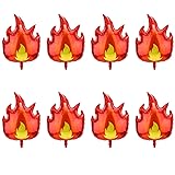 8 Pcs Fire Balloons, Large Flame Balloons Red And Yellow Fire Balloons Fire Balloons Flames Fire Party Decorations for Fire Theme Birthday Party Decoration
