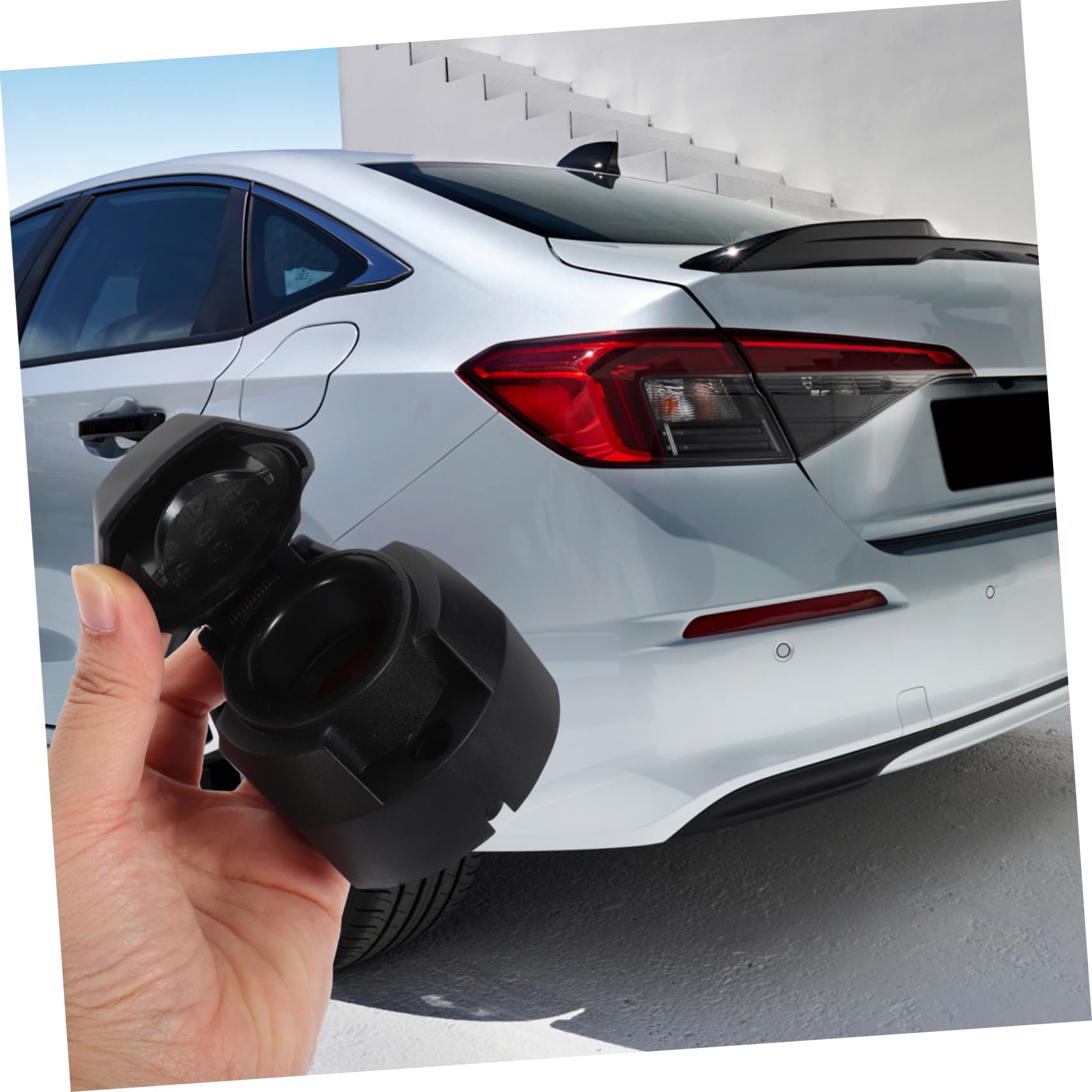 4piezas De Remolque Vías Redondo Adaptador De Enchufe para Trailers Instalación Rápida y Material Resistente Cable Accesorio Compatible para Conexiones De Remolque