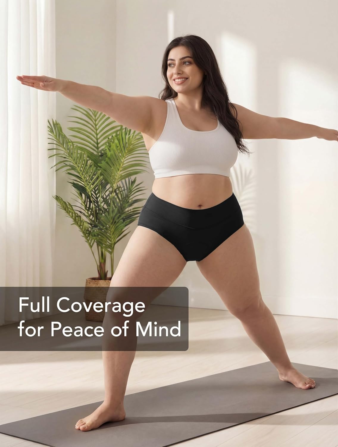 TIICHOO Period Underwear for Women Plus Size High Waisted Leak Proof Menstrual Postpartum Briefs XL-5XL Pack of 4