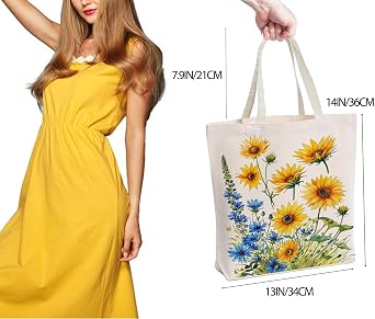 Canvas Tote Bag for Women Cotton Shopping Women Gift Reusable Grocery Bags for Gym, Travel, Work.