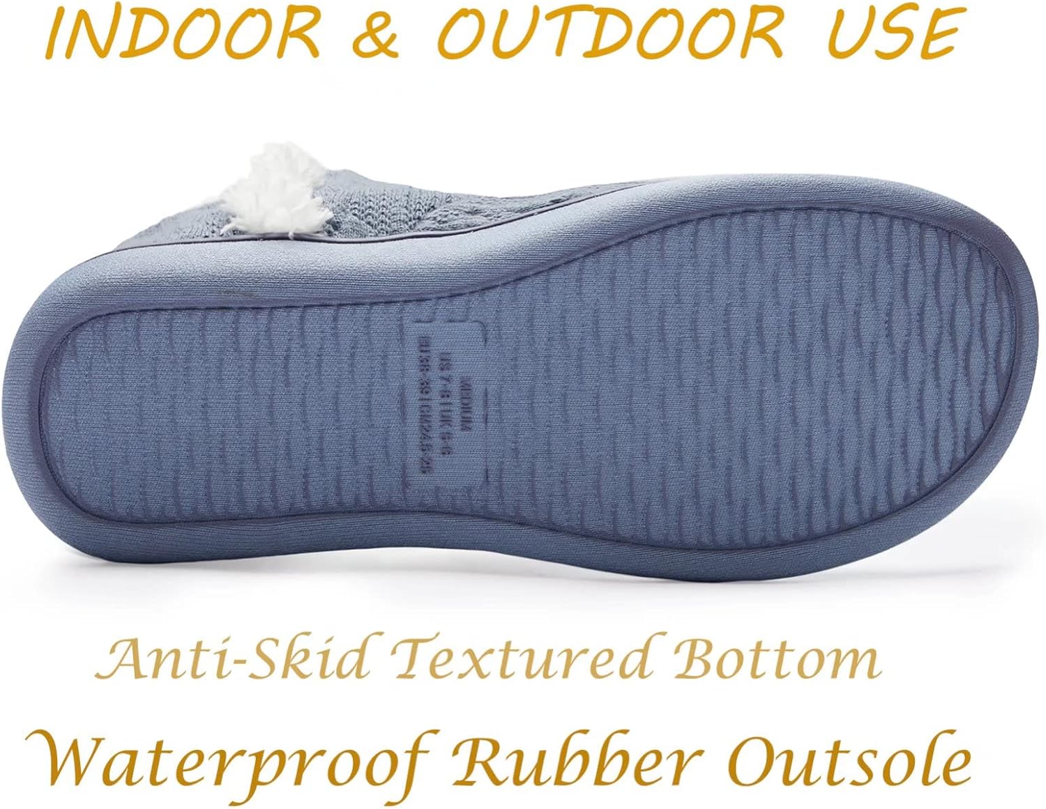 NineCiFun Women's Fuzzy Winter Bootie Slippers Knitted Ankle Boots Slippers Warm House Shoes Outdoor Indoor with Plush Fur Lining - Image 4