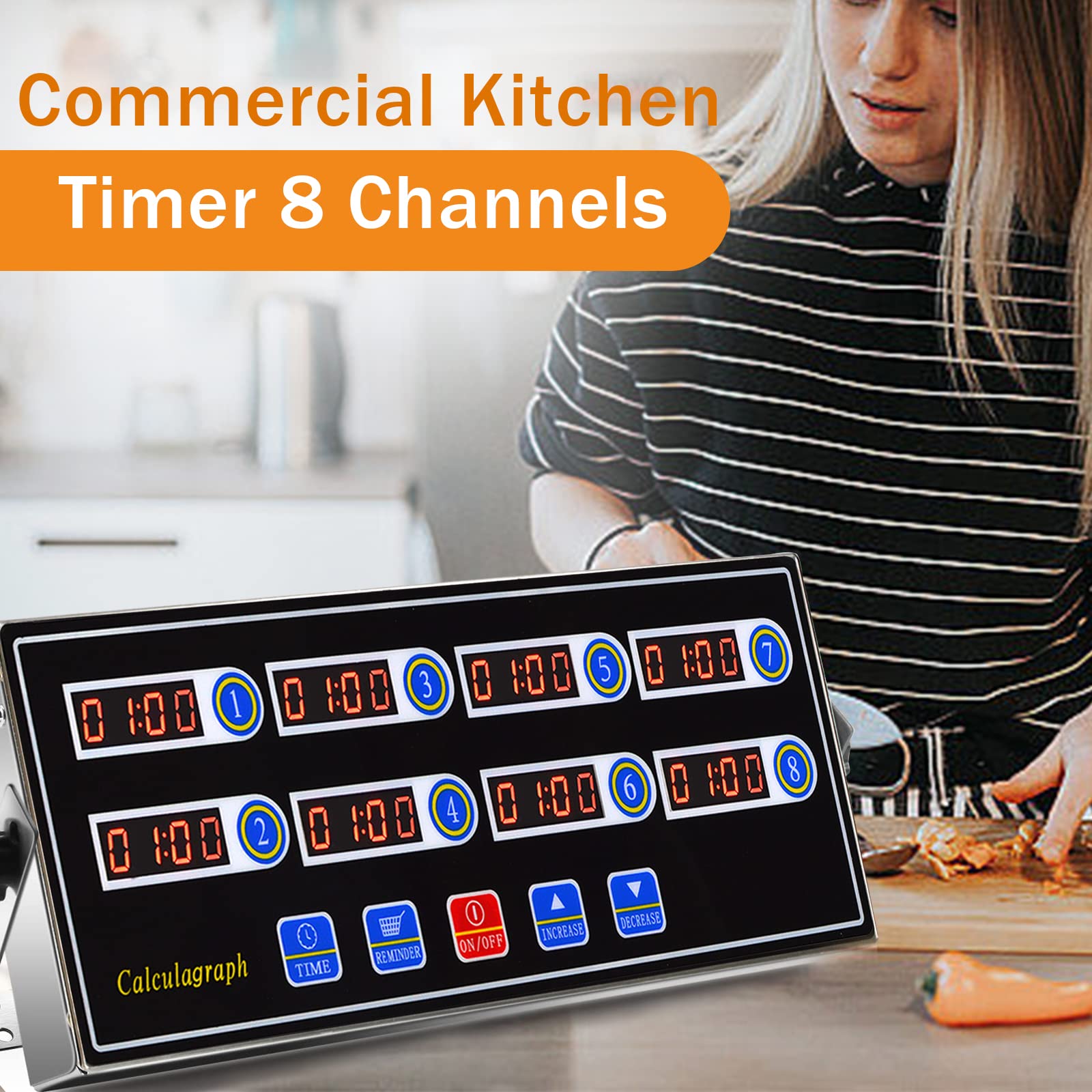 Snapklik.com : Commercial 8 Channel Kitchen Timer Digital Restaurant ...