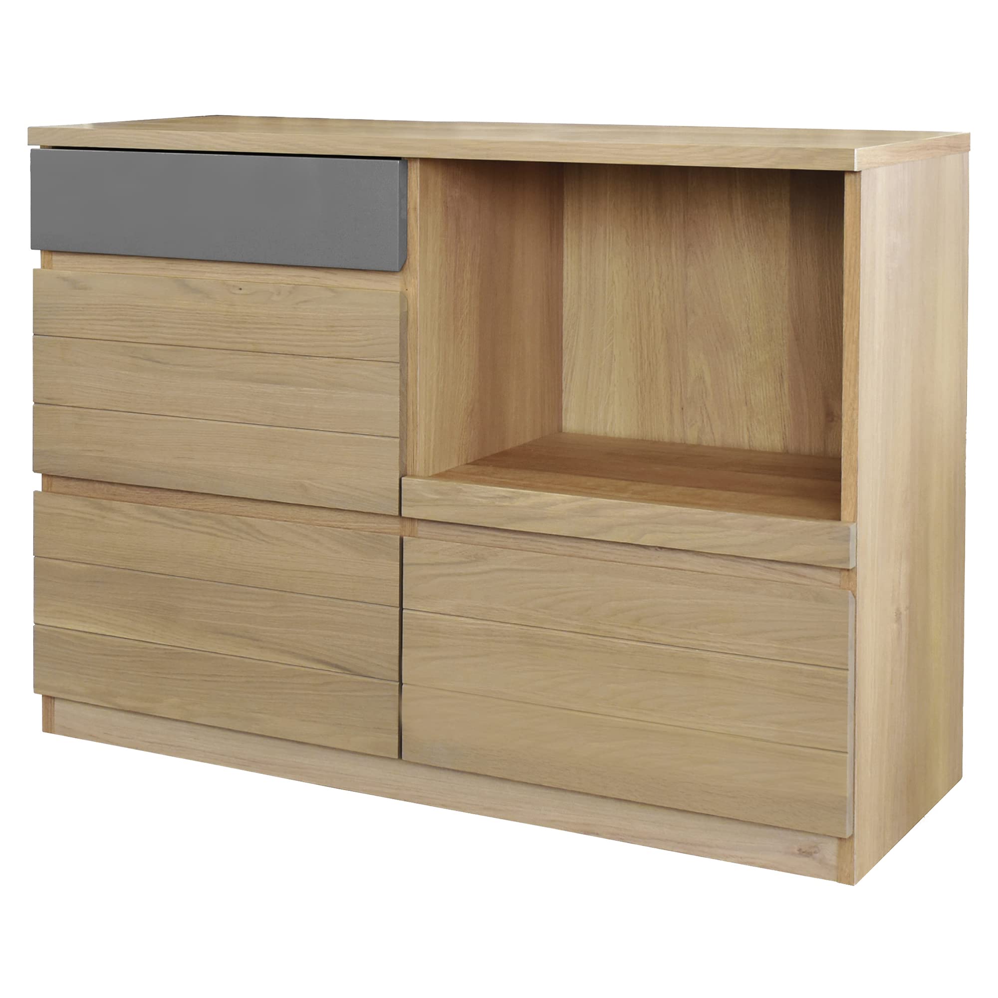 Amazon｜大川家具 GART カウンター収納 オーク無垢 幅120cm 高さ85cm