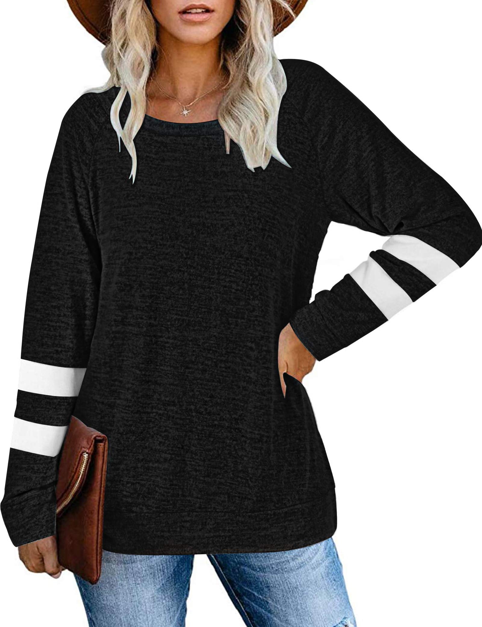 MOLERANI T-Shirts décontractés à Manches Longues et col Rond pour Femmes Blouses Sweat-Shirts Tuniques