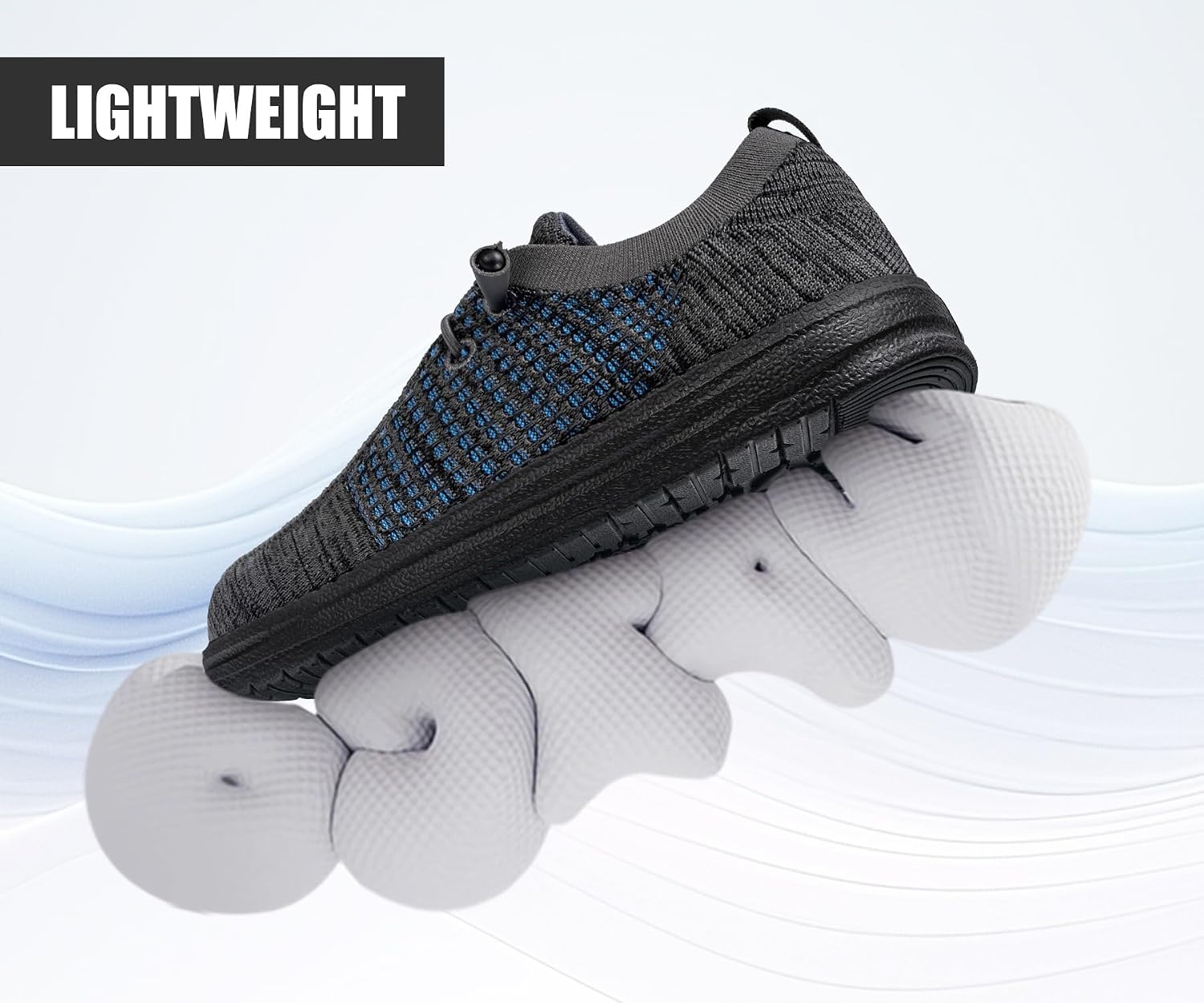 LARNMERN Slip On Steel Toe Shoes Men Lightweight Comfortable Lounging Walking Sneakers Steel Toe Loafers thumbnail