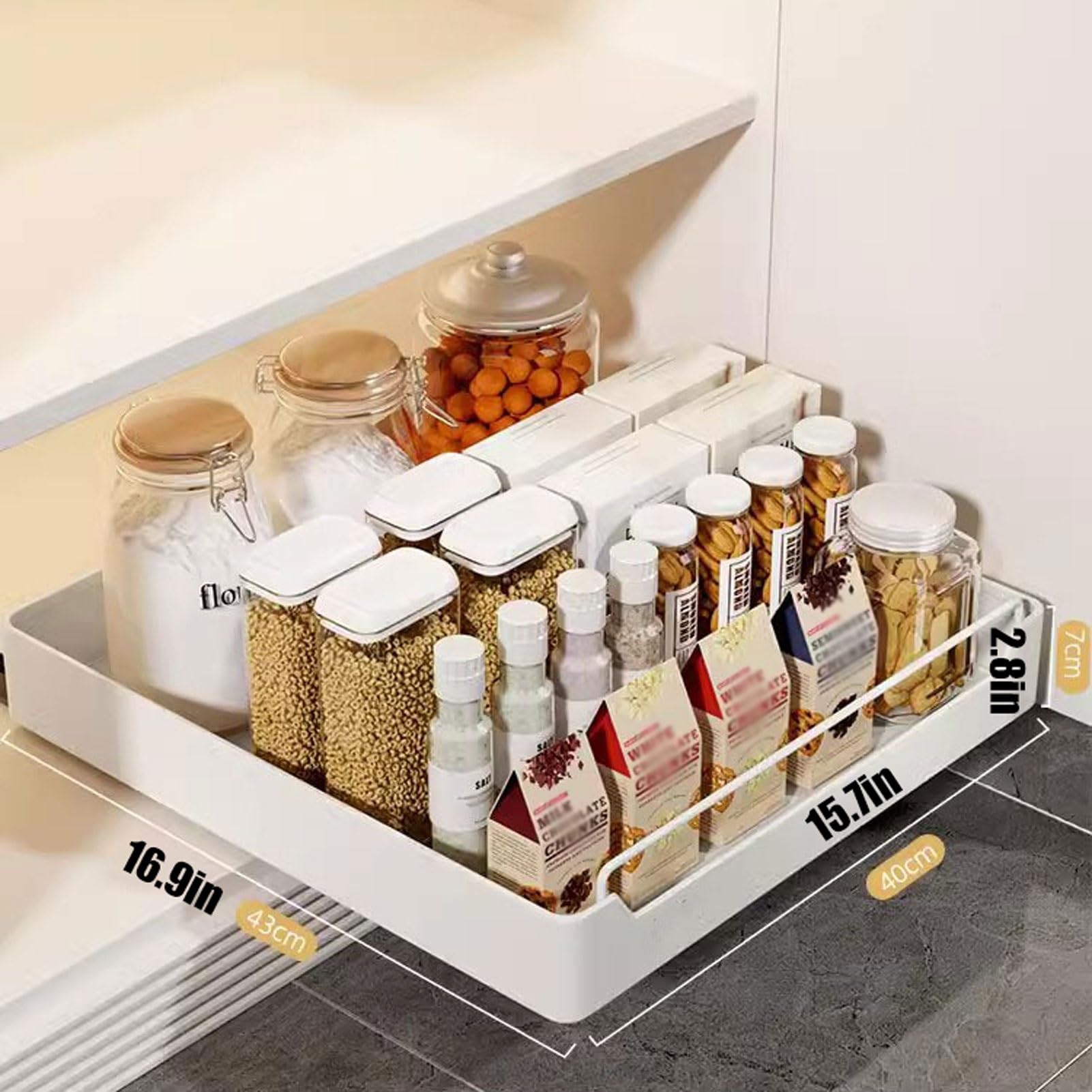HOMCOM Mobile Cucina con Cassetto, 4 Armadietti, Mensole e Portabottiglie, Credenza Alta in