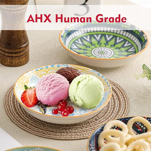 Miniatura 7 de Juego de 6 cuencos de cerámica para gatos, platos coloridos y poco profundos para gatos, 5.75 pulgadas, aptos para bigotes y anchos, aptos para