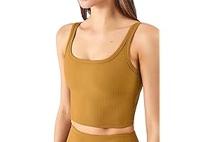 Chilylori Women's Seamless Longline Sports Bra for Ribbed Workouts