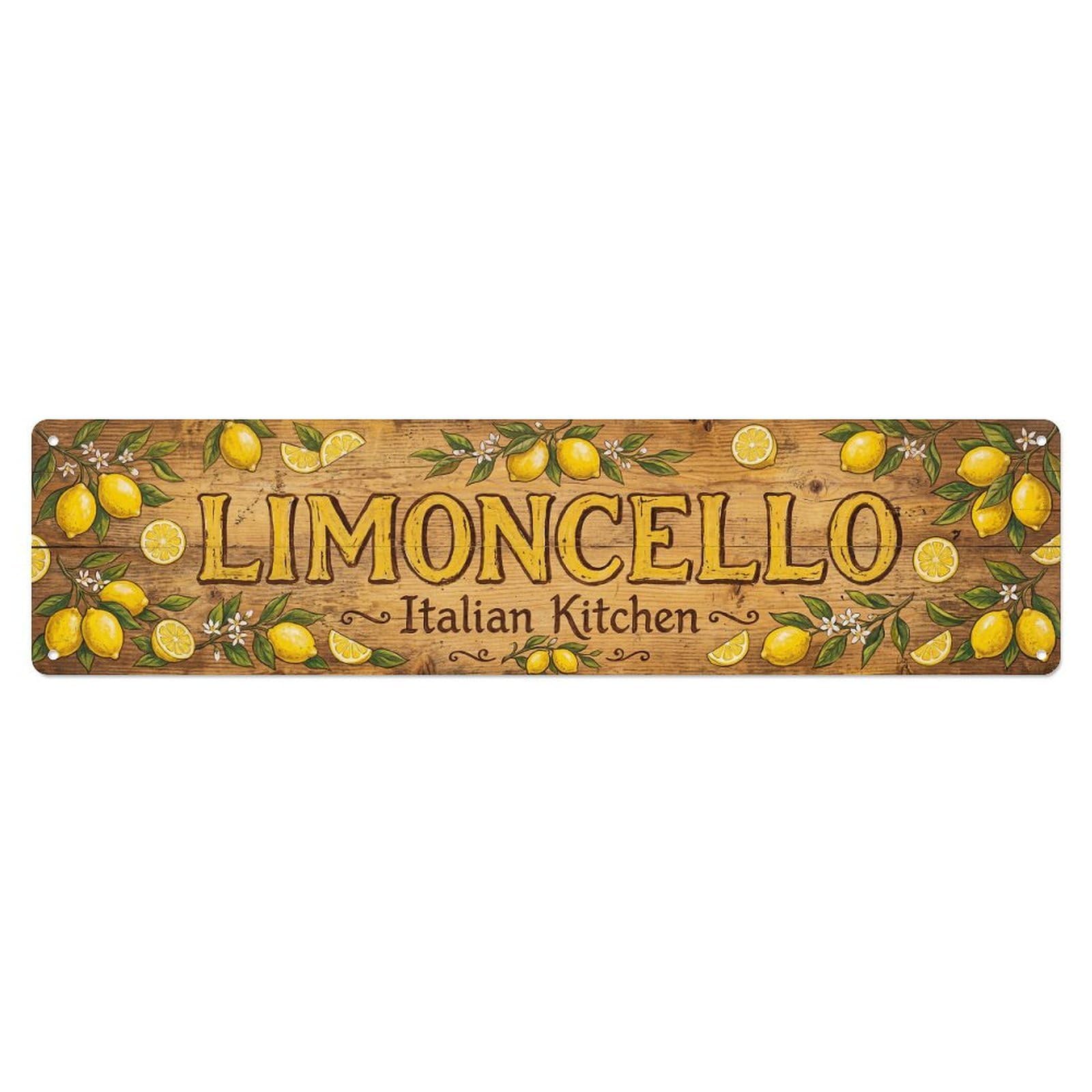 Vintage Limoncello Rustic Italian Kitchen Metal Tin Sign Plaque Wall Decor for Cafe, Club, Garden Metal Poster 4x16Inch