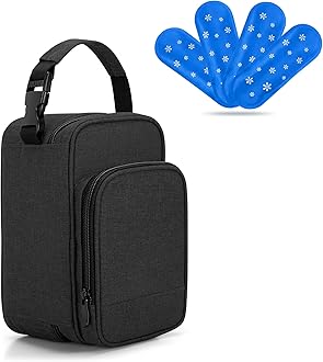 BAFASO Insulated Breastmilk Cooler Bag with 4 Gel Ice Packs, Breastmilk Cooler Fits 6 Bags of Breastmilk, Black