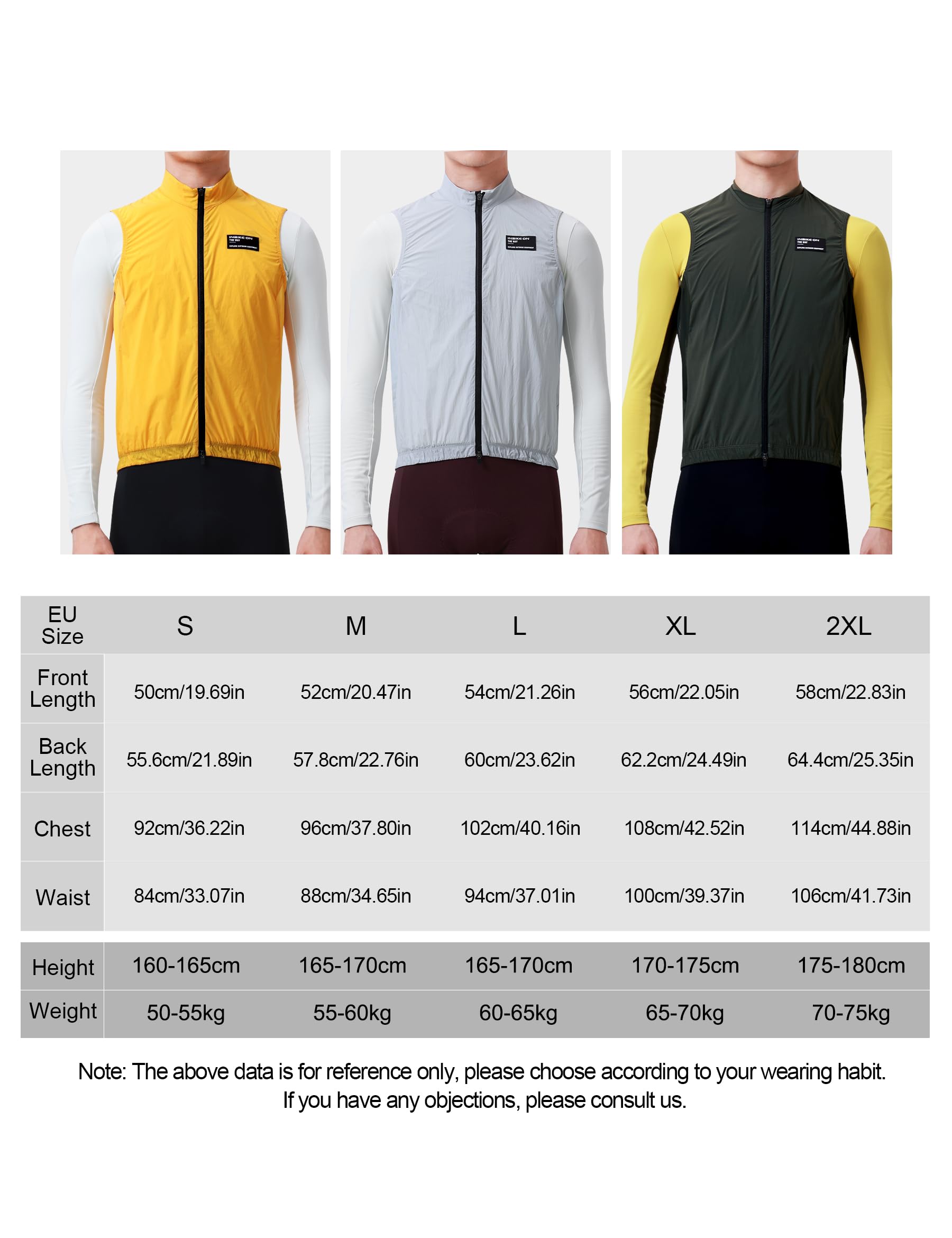 INBIKE Gilet de Cyclisme Coupe-vent Homme Léger Veste Velo Sans Manches Respirant