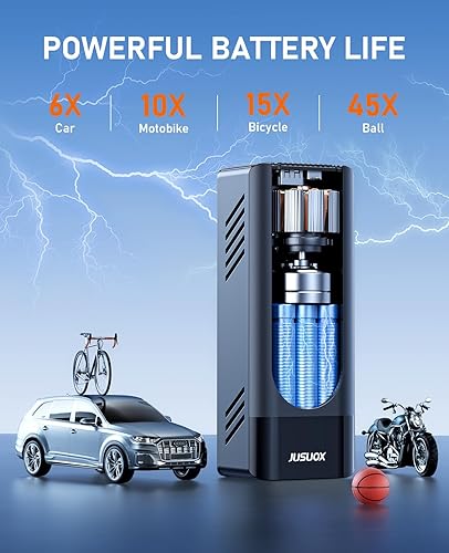 Miniatura 6 de Inflador de neumáticos, compresor de aire portátil, bomba de aire inalámbrica de 150 PSI para neumáticos de automóvil, batería y bomba de neumáticos