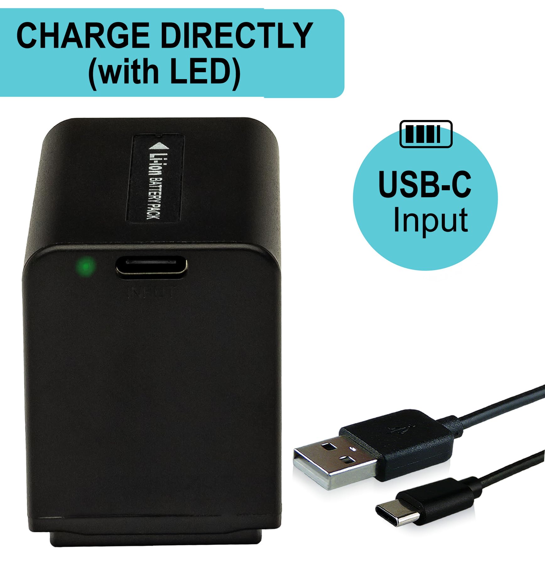 PATONA Platinum NP-FV70A Akku 2060mAh mit USB-C – Ersatz für Sony NP-FV30 FV40 FV50A FV70 FV90 FV100, NP-FH30–FH50 – für Handycam DCR/HDR-Camcorder – lädt ohne Ladegerät direkt am Kabel