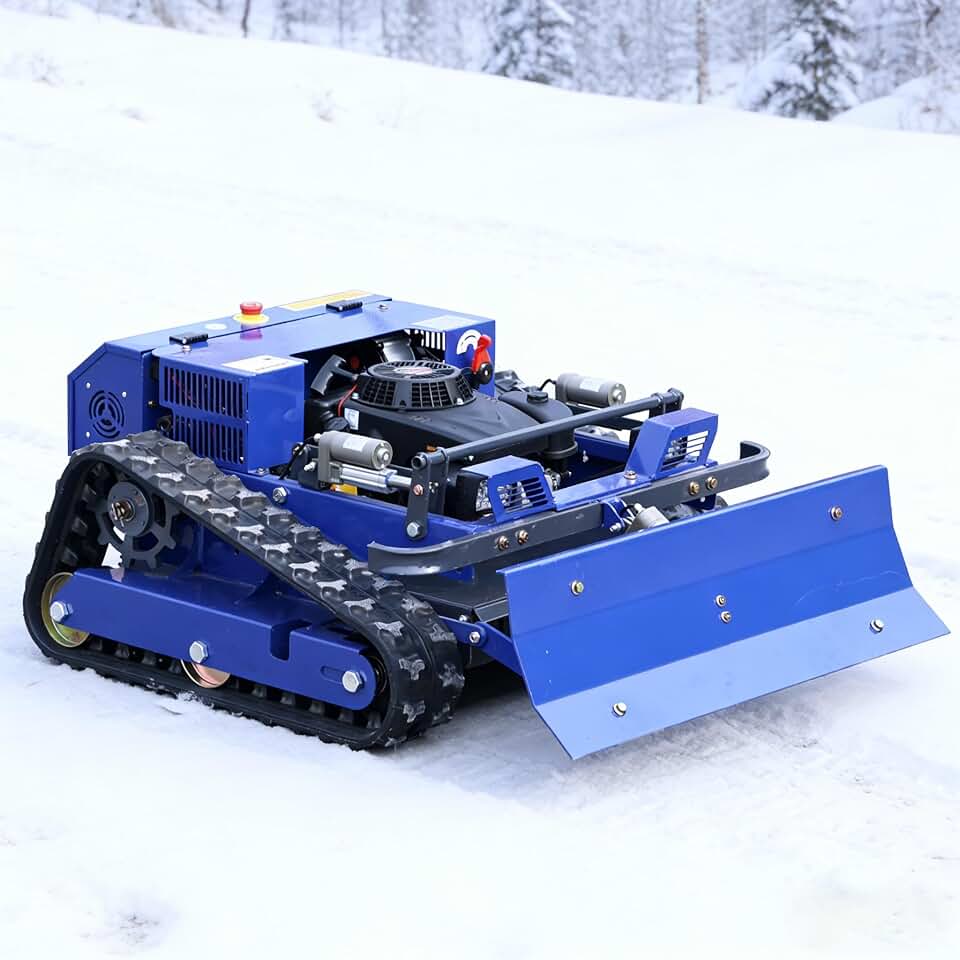 9HP Hybrid Zero-Turn Lawn Mower with Snow Plow 800m Remote 2-15cm Height 45° Slope Brushless for Large Turf Orchard
