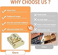 Vista 6 de Alise Cerradura de puerta de contraseña Pestillos de perno deslizante,Cerraduras de hardware de puerta de doble cara de seguridad,MSS002-G Acabado