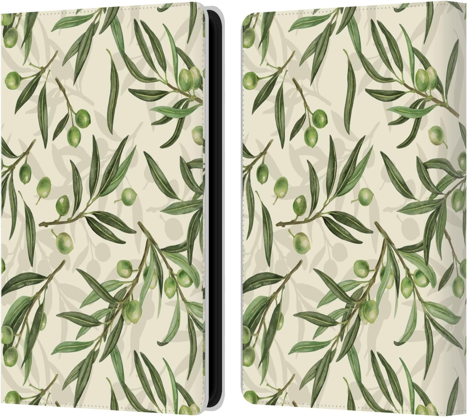 Head Case Designs Officially Licensed Katerina Kirilova Olive Branches Fruits & Foliage Patterns Leather Wallet Case Compatible with Kindle Paperwhite 5 (2021)
