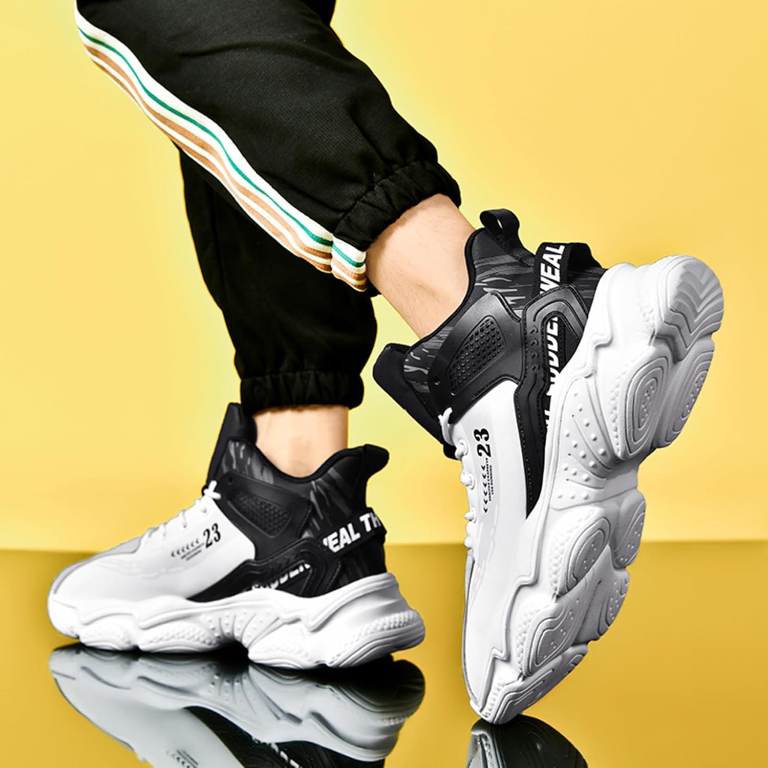 GSIGUL Mens Basketball Shoes Lightweight High Top Sneakers Air Cushion Mens Running Shoes Sport Athletic Trainers