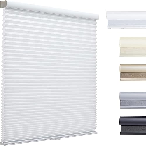 Flamax Persianas celulares inalámbricas con filtro de luz, persianas celulares inalámbricas, persianas de panal para ventanas, persianas de ventana,