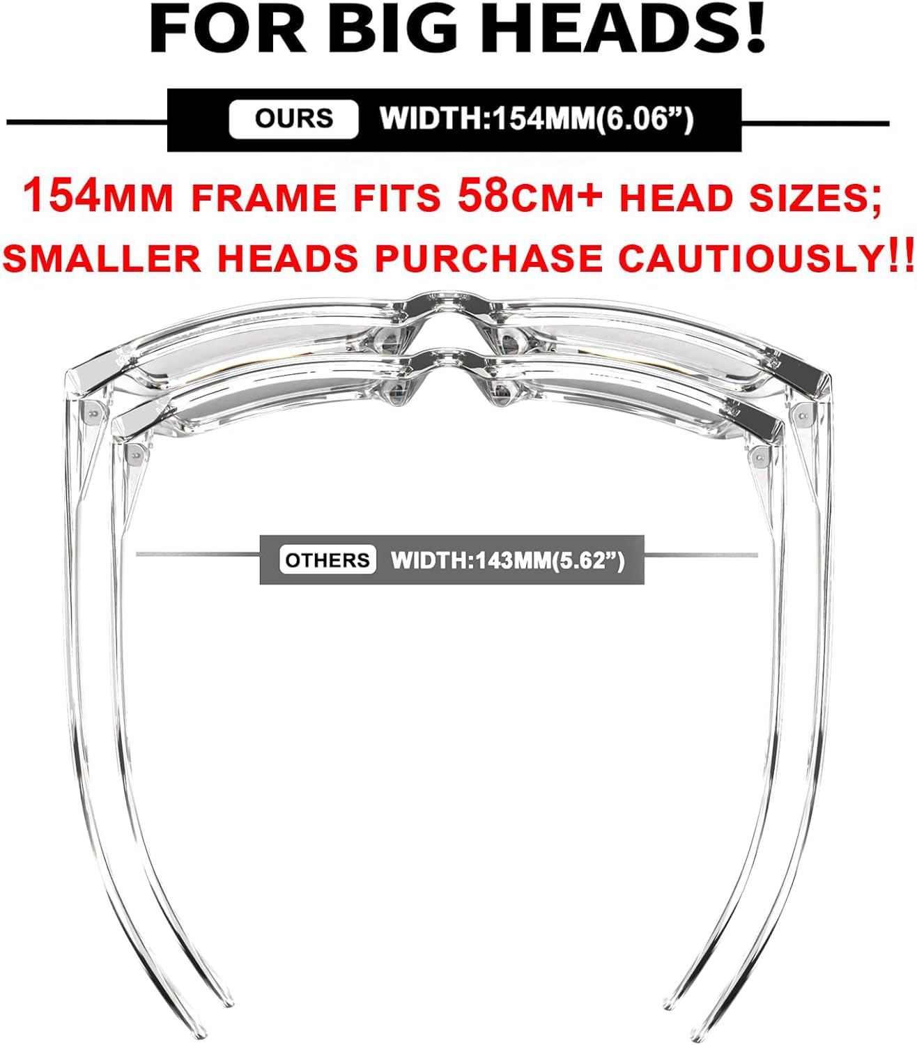 MAXJULI Blue Light Glasses XXL Size Double Extra Large Z87 for Big Wide Heads Men 8228 - Image 2