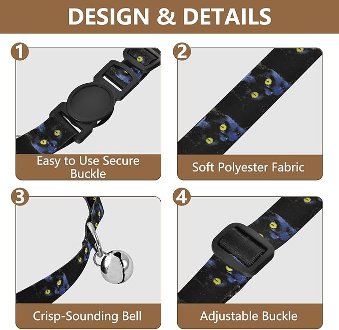 Pack de 2 Collares Básicos para Gato con Campana, Ajustables, Hebilla de Seguridad miniatura 5