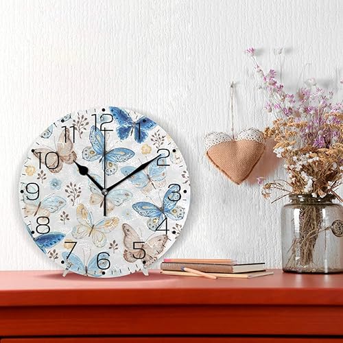 Miniatura 2 de ZZAEO Hermoso reloj de pared mariposa azul moda sin marco reloj decorativo para cocina, dormitorio, sala de estar aula decoración del hogar - forma