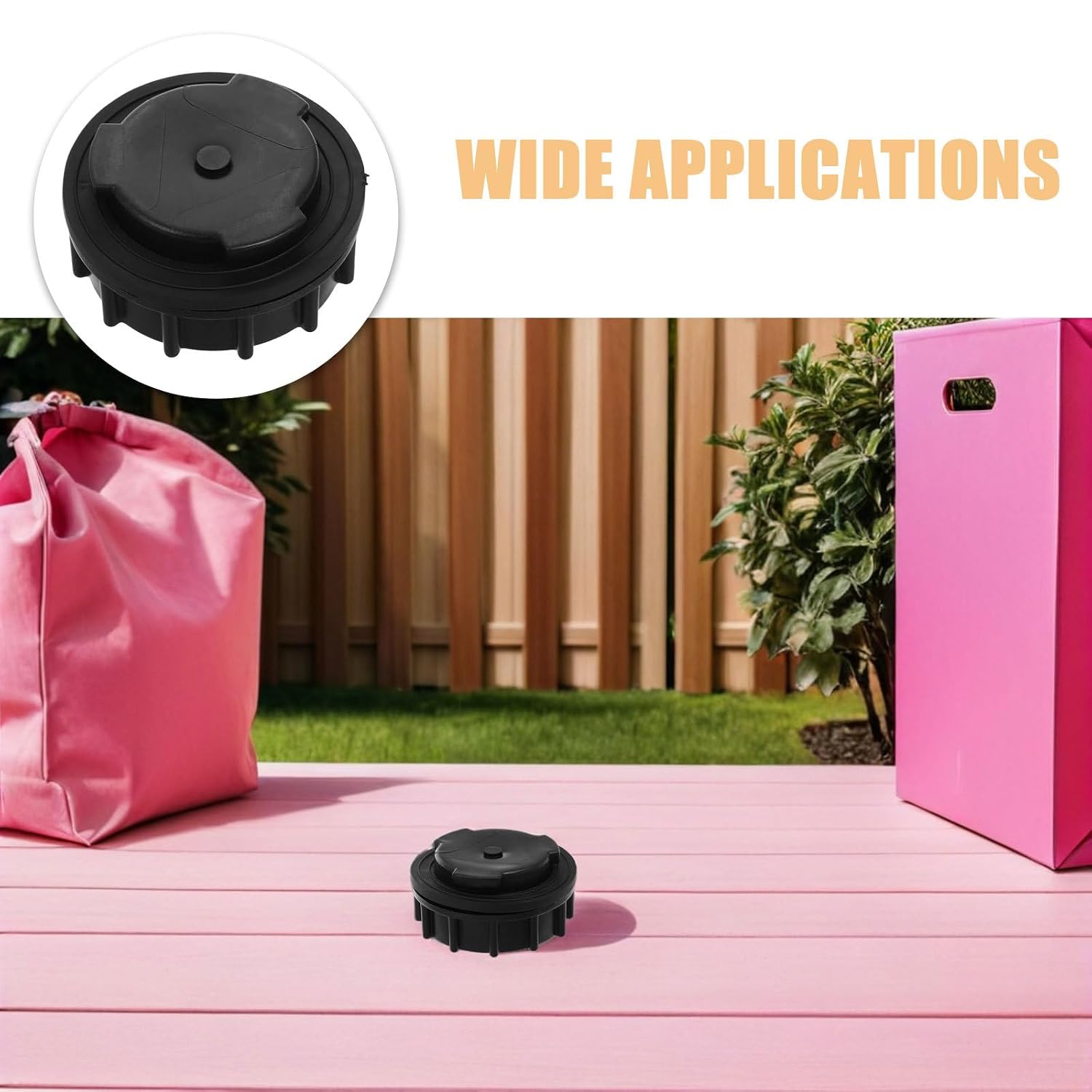 4pcs Trash Can Bottom Plug: Plastic Garbage Bin Stopper 660 L Outdoor Waste Containers Leakproof Drain Hole Cover for Outside Commercial Waste Bin Black
