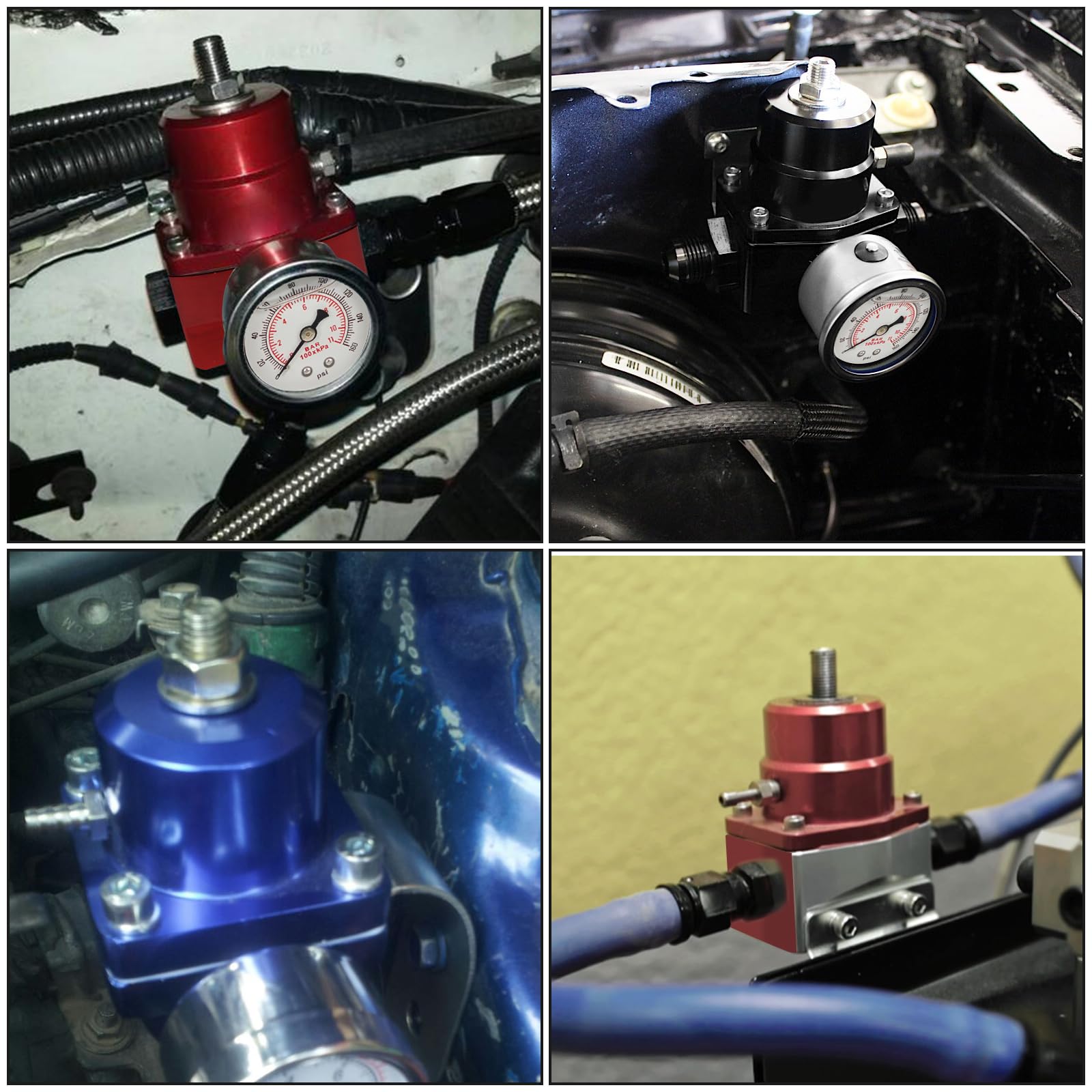 Snapklik.com : Fuel Pressure Regulator AN8 Feed & AN6 Return Line 0-160 ...
