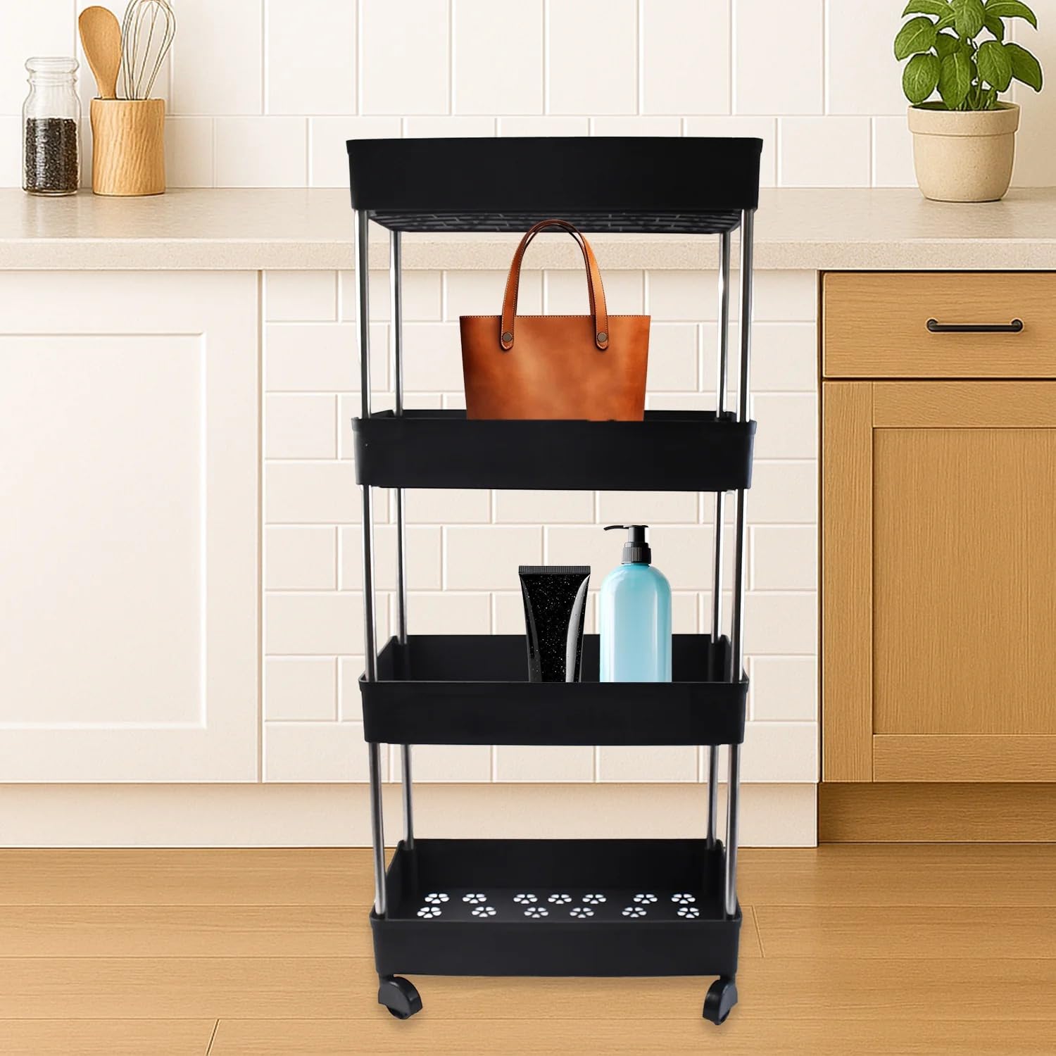 Movable Storage Rack Trolley – 4-Layer Heavy Duty Organizer-image-35