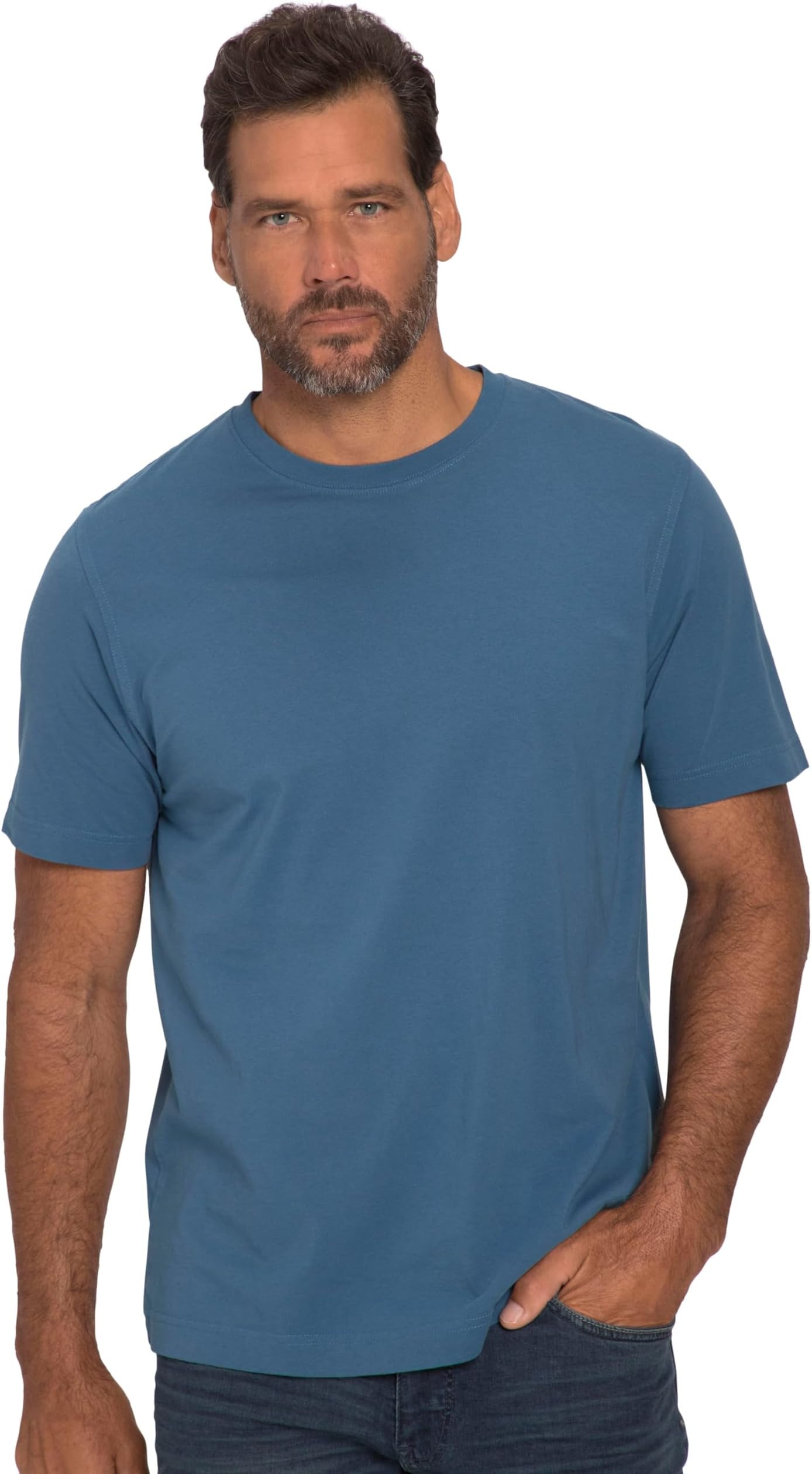 JP 1880 Menswear Big & Tall Plus Size L-8XL T-Shirt, Basic, Round Neck, Combed Cotton 702558