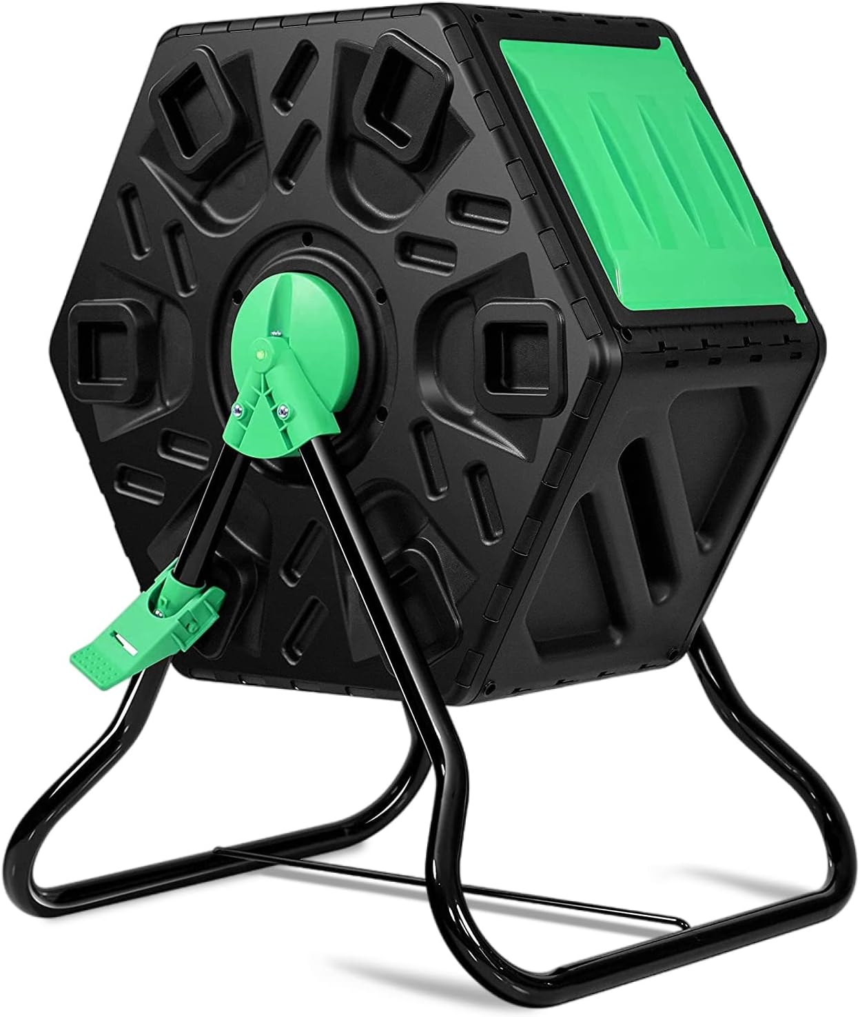 Masroo Small Composter - Compact Single Chamber Outdoor Garden Compost Bin Heavy Duty – UV Protected Turning Barrel Tumbling Composter