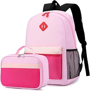 Kids Backpack with Lunch Box,Boys Girls School Bookbag Set | Elementary preschool bookbag,lightweight durable waterproof, padded straps,smooth zippers,easy clean, for students travel