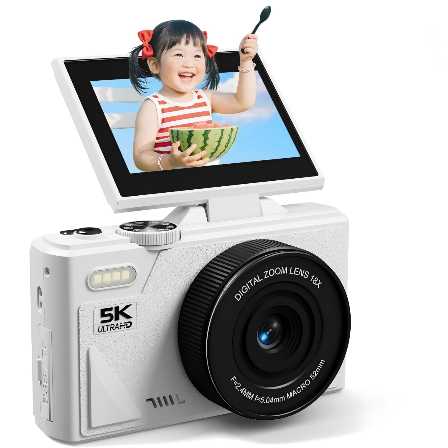 Amazon | SRVR デジタルカメラ 5K 録画 デジカメ 7500 万画素 Wi-Fi