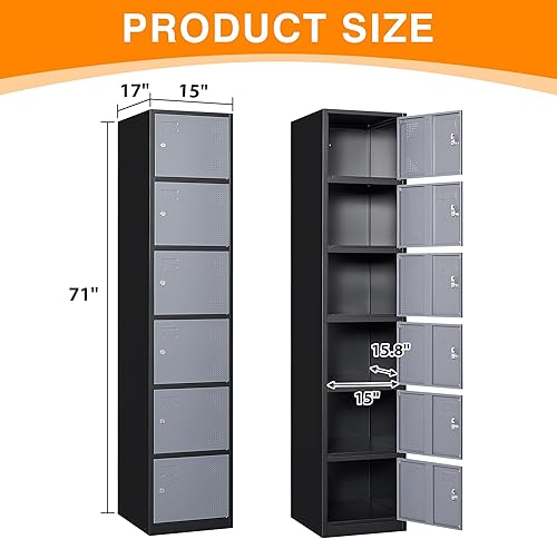 Vista 17 de Armario de metal para escuela, hogar, oficina, gimnasio, armarios de almacenamiento de acero para empleados y estudiantes, armario de almacenamiento