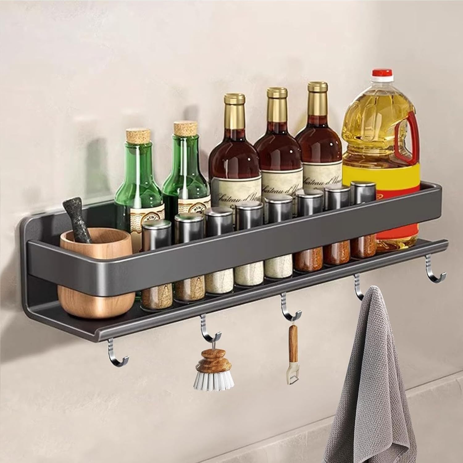 Étagère à épices murale : rangez sans percer vos murs de cuisine et douche