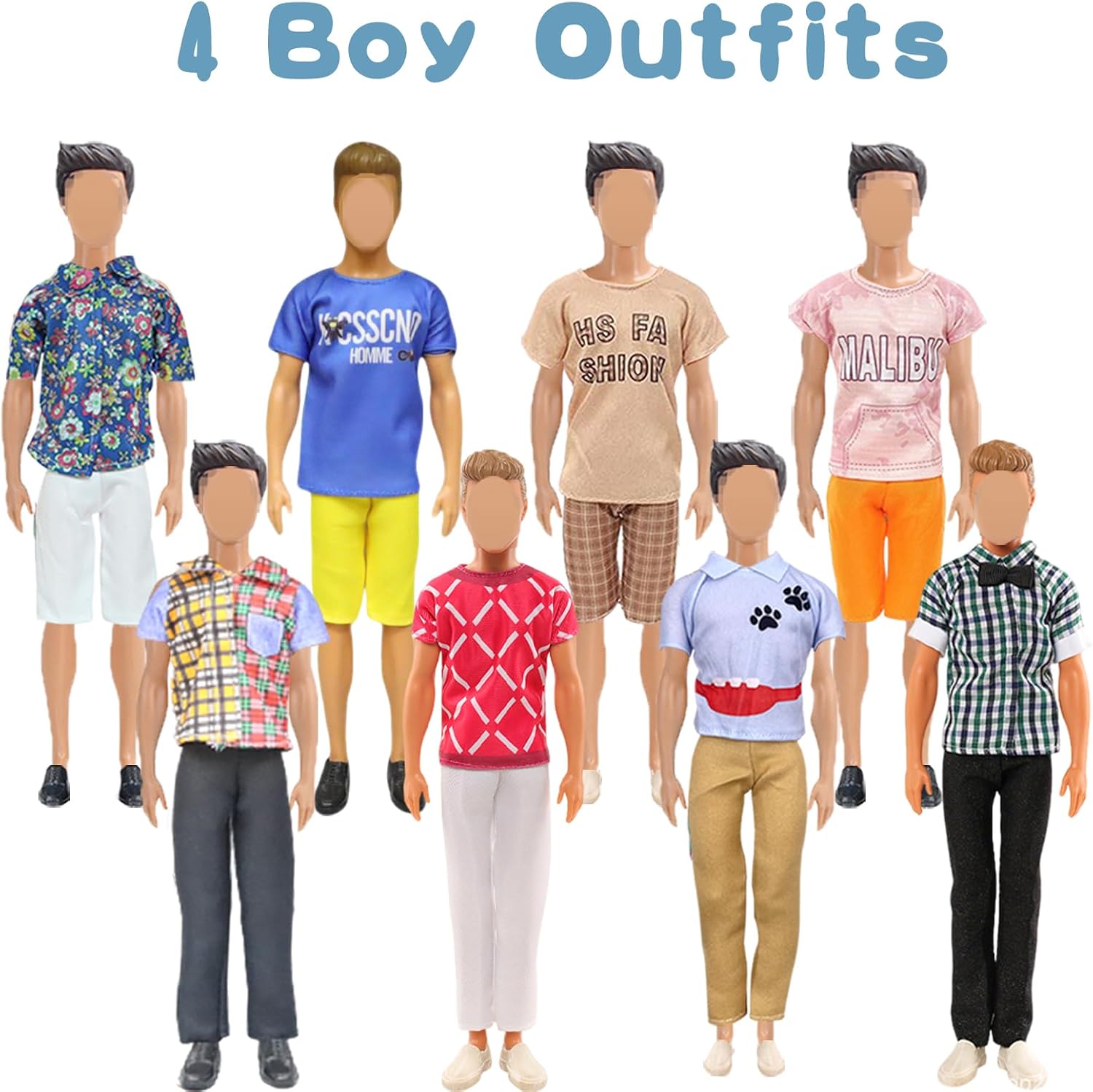27 PCS Doll Clothes and Accessories for 11.5 Inch Girl Dolls and 12 Inch Boy Dolls Include 7 Boys Outfits 7 Girls Outfits 3 Pair of Boy Shoes 10 Pair of Girl Shoes Random Style