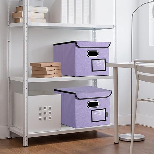 Miniatura 195 de BALEINE - Caja organizadora de archivos con tapa, organizador de carpetas plegable con riel de plástico, caja para carpetas colgantes para Gris