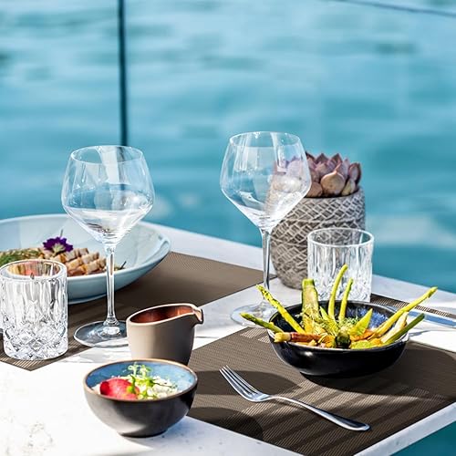 Miniatura 3 de COSMOSACA - Juego de 6 manteles individuales de vinilo a rayas, resistentes al calor, fáciles de limpiar, lavables, uso en interiores y exteriores,