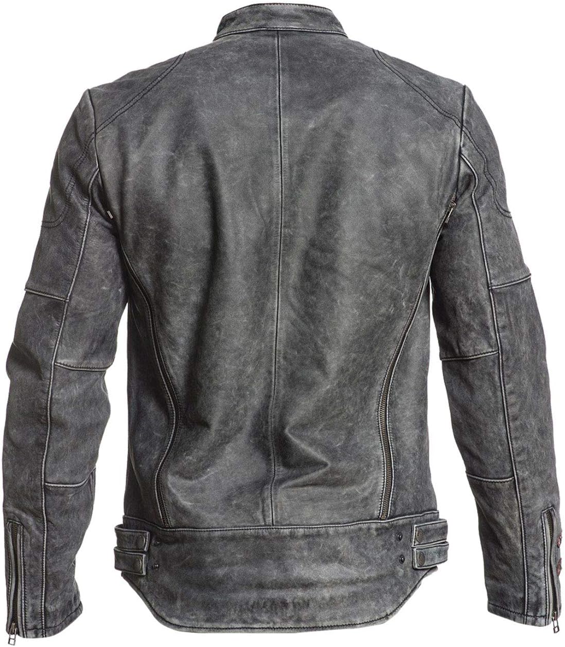 SpazeUp Vintage Motorcycle Leather Jackets for Men - Cafe Racer Biker Retro Moto Distressed Leather Jacket Men