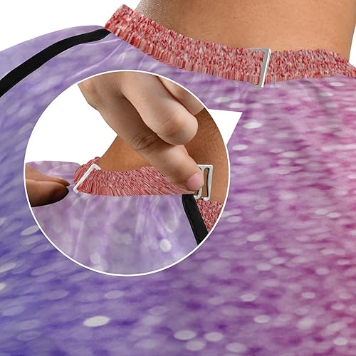 Miniatura 8 de Pink Glitter Hair Styling Apron Salon Capes for Clients Waterproof, 64.9 x 55.1 Inches Hair Cape Haircuts