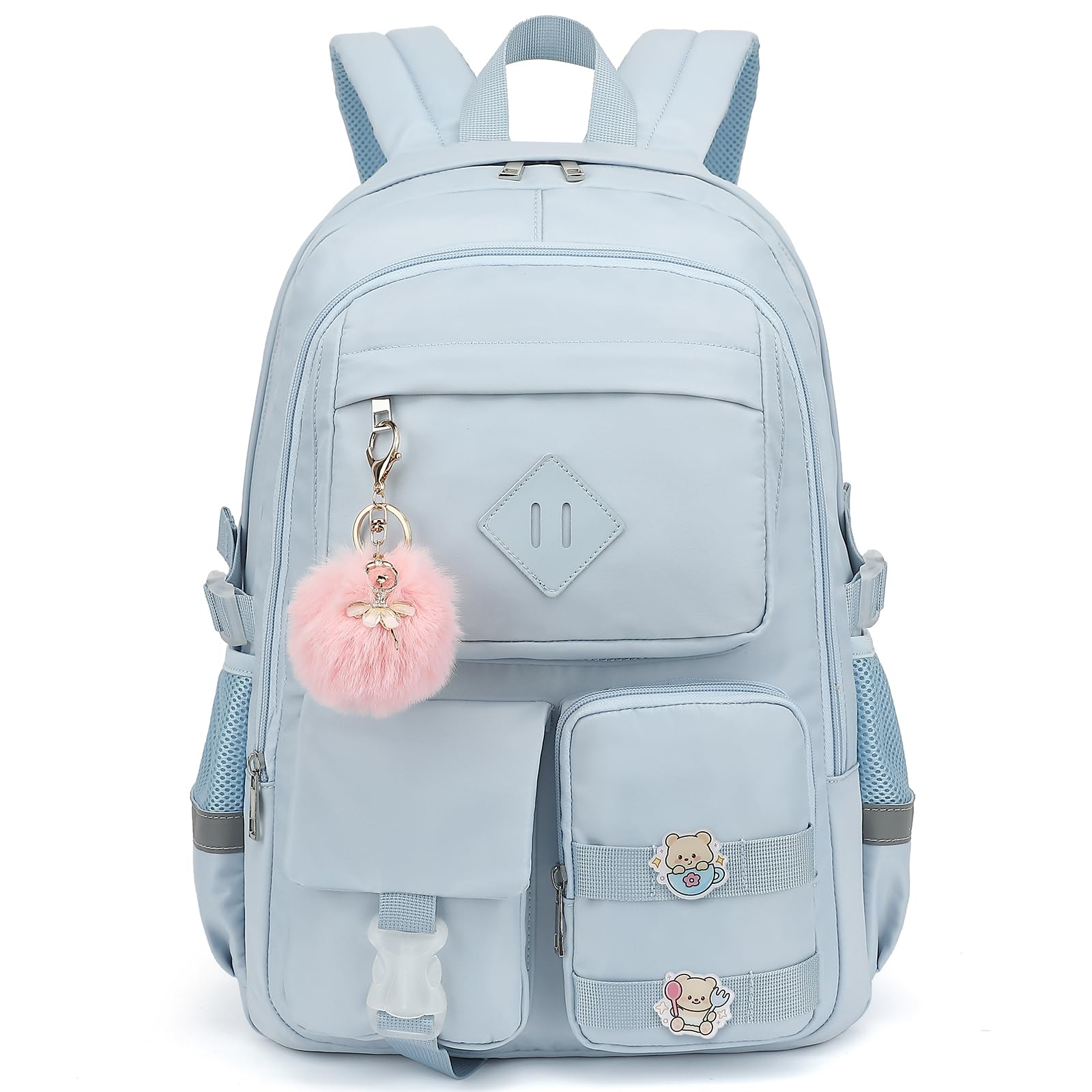 Xunteny College School Backpack for Girls, Women Travel Laptop Backpacks Teens Middle High School Bookbag (Blue)