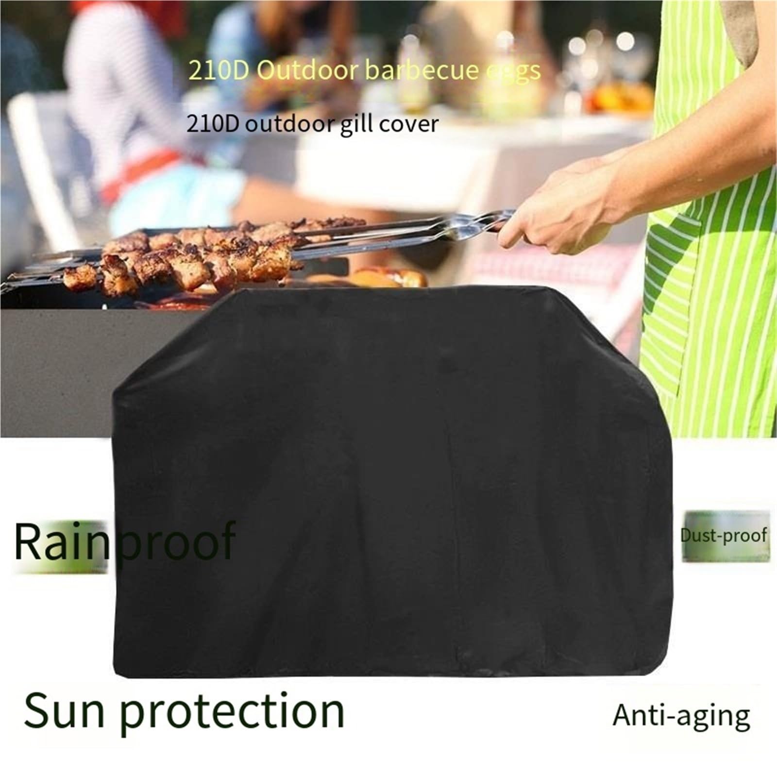 Copertura Barbecue Resistente Esterni | Copertura for barbecue impermeabile resistente vento anti UV tessuto Oxford senza strappi(420d,190*71*117cm)