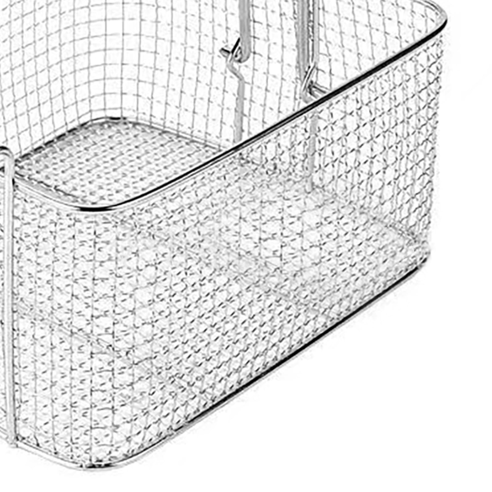 Cesta de Freír Profesional con Mango Largo, Estribillo para Alimentos Fritos de Metal de Malla para Freidoras Eléctricas Fácil de Usar y Limpiar