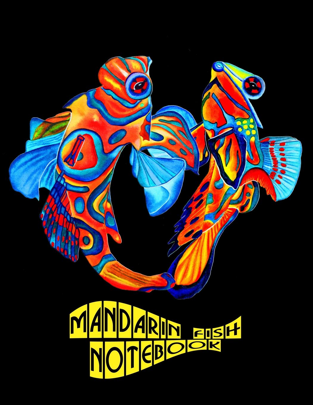 Mandarin fish notebook: 8.5x11 inches 130 lined pages notepad, composition book, manuscript book, journal